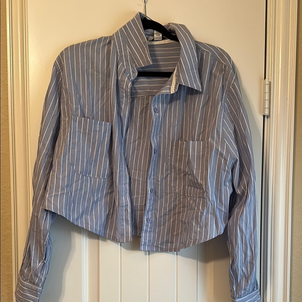 RSQ Light Blue Striped Shirt